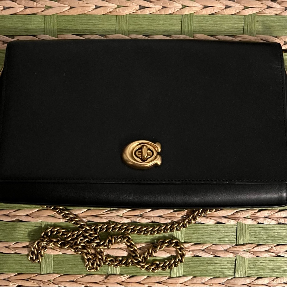 Coach Clutch with Long Chain Strap